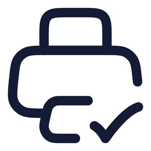 Printer Check Icon in Twotone Rounded style