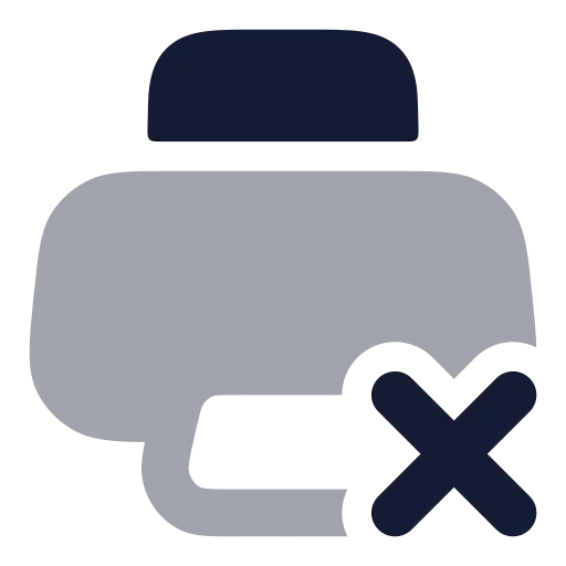 Printer X Icon in Bulk Rounded style