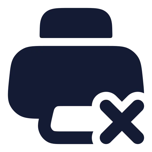 Printer X Icon in Solid Rounded style