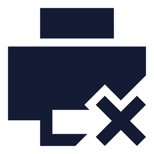 Printer X Icon in Solid Sharp style