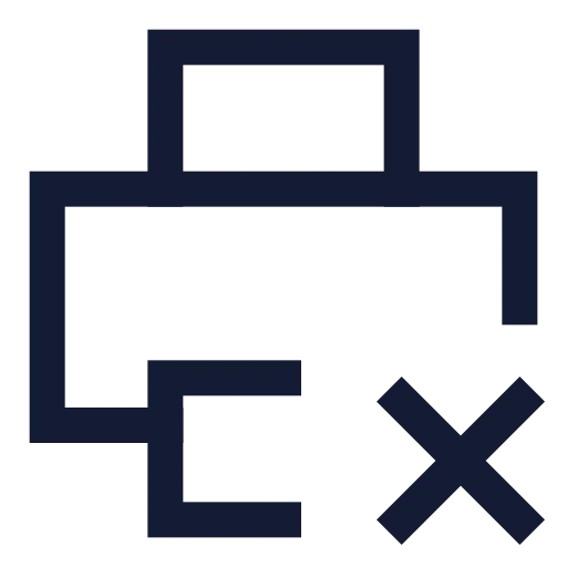Printer X Icon in Stroke Sharp style