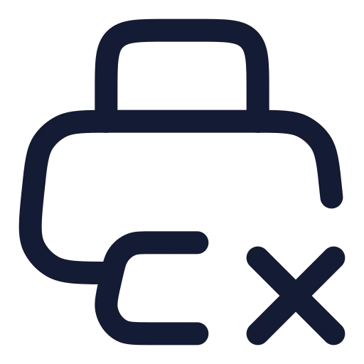 Printer X Icon in Twotone Rounded style