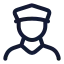 Prisonguard icon with stroke rounded style