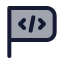 Programmingflag icon with duotone standard style