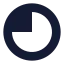 Progress icon with solid sharp style
