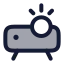 Projector icon with duotone rounded style