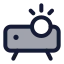 Projector icon with duotone standard style