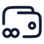 Purse icon with stroke rounded style