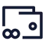 Purse icon with stroke sharp style