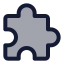 Puzzle icon with duotone standard style