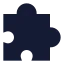 Puzzle icon with solid sharp style