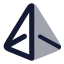 Pyramid icon with bulk rounded style