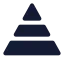 Pyramidstructure icon with solid standard style