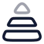 Pyramidstructure icon with twotone rounded style