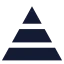 Pyramidstructure icon with solid sharp style