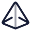 Pyramid icon with twotone rounded style
