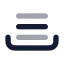Queue icon with bulk rounded style
