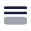 Queue icon with bulk rounded style
