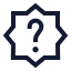 Quiz icon with stroke sharp style