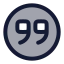 Quotedowncircle icon with duotone rounded style