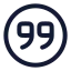 Quotedowncircle icon with stroke rounded style