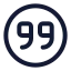 Quotedowncircle icon with stroke standard style