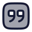 Quotedownsquare icon with duotone rounded style