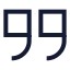 Quotedown icon with stroke sharp style
