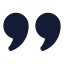 Quote icon with solid sharp style