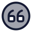 Quoteupcircle icon with duotone rounded style