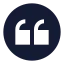 Quoteupcircle icon with solid sharp style