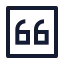 Quoteupsquare icon with stroke sharp style