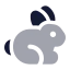 Rabbit icon with bulk rounded style