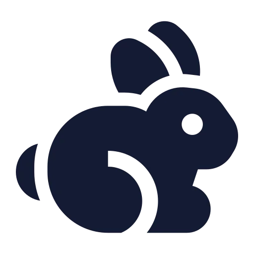 Rabbit Icon in Solid Sharp style
