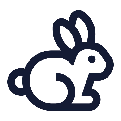 Rabbit Icon in Stroke Sharp style