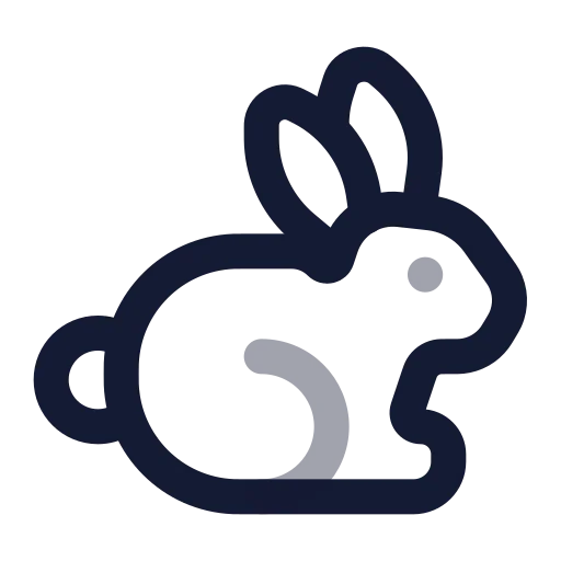 Rabbit Icon in Twotone Rounded style