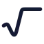 Radical icon with solid rounded style