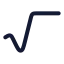 Radical icon with stroke rounded style
