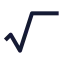 Radical icon with stroke sharp style