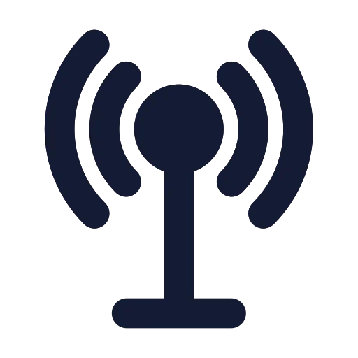 Radio Tower Icon in Solid Rounded style