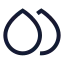 Raindoubledrop icon with stroke sharp style