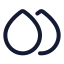 Raindoubledrop icon with stroke standard style