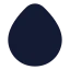 Raindrop icon with solid rounded style