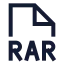 Rar icon with stroke sharp style