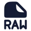 Raw icon with solid rounded style
