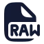 Raw icon with solid rounded style