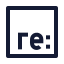 Re icon with stroke sharp style