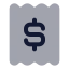 Receipt icon with bulk rounded style