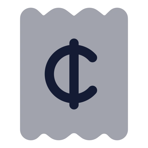 Receipt Cent Icon in Bulk Rounded style