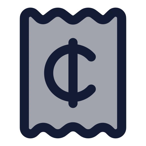 Receipt Cent Icon in Duotone Rounded style